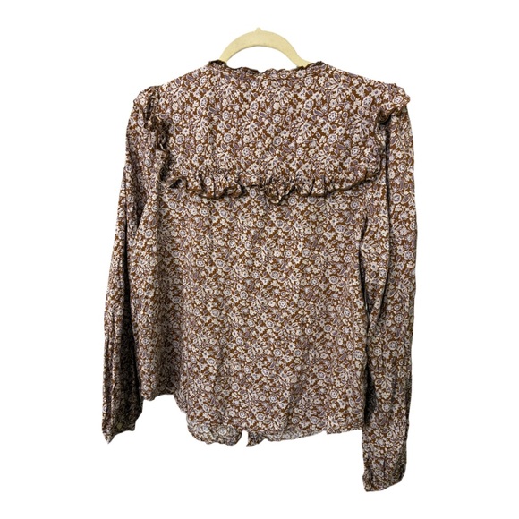 GAP Floral Ruffle Top • Size M • Cottagecore Boho Prairie - Picture 2 of 7